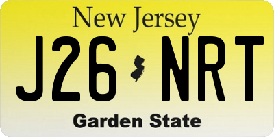 NJ license plate J26NRT