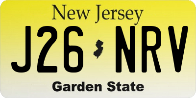 NJ license plate J26NRV