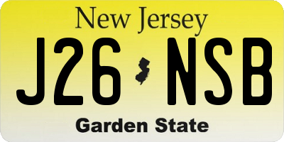 NJ license plate J26NSB