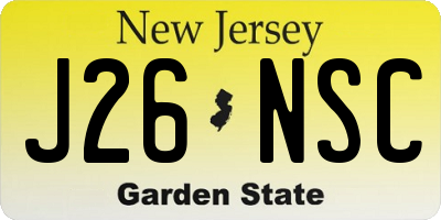NJ license plate J26NSC