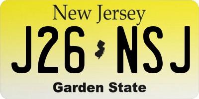 NJ license plate J26NSJ