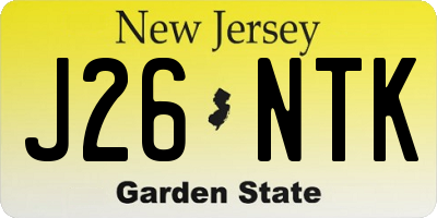 NJ license plate J26NTK