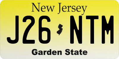 NJ license plate J26NTM