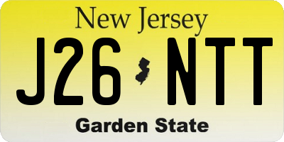 NJ license plate J26NTT