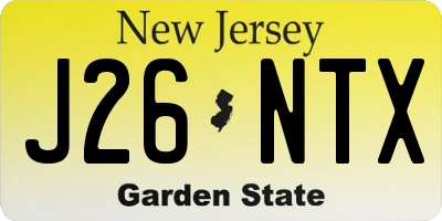 NJ license plate J26NTX