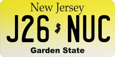 NJ license plate J26NUC