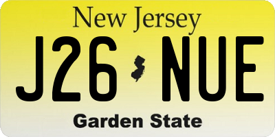 NJ license plate J26NUE