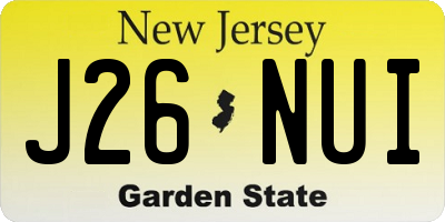 NJ license plate J26NUI