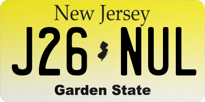 NJ license plate J26NUL