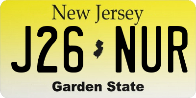 NJ license plate J26NUR