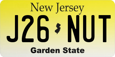 NJ license plate J26NUT