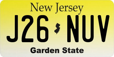 NJ license plate J26NUV