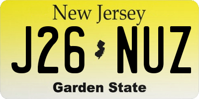 NJ license plate J26NUZ