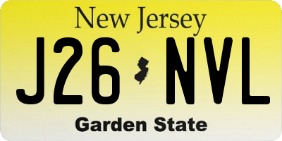 NJ license plate J26NVL