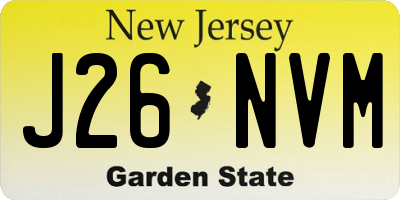 NJ license plate J26NVM