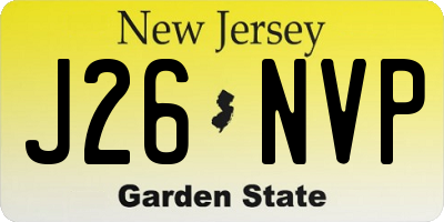 NJ license plate J26NVP