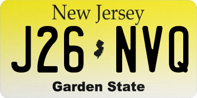 NJ license plate J26NVQ