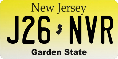 NJ license plate J26NVR