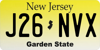NJ license plate J26NVX