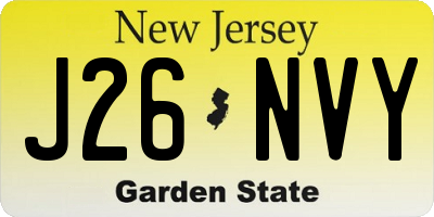 NJ license plate J26NVY