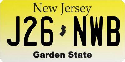 NJ license plate J26NWB