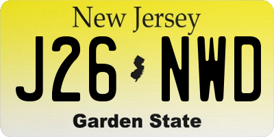 NJ license plate J26NWD