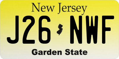 NJ license plate J26NWF