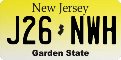 NJ license plate J26NWH