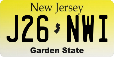 NJ license plate J26NWI