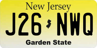 NJ license plate J26NWQ