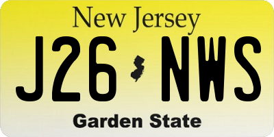 NJ license plate J26NWS