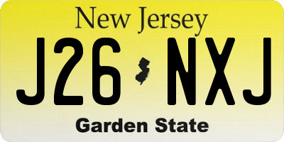 NJ license plate J26NXJ