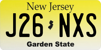 NJ license plate J26NXS
