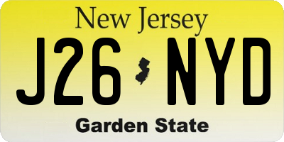 NJ license plate J26NYD