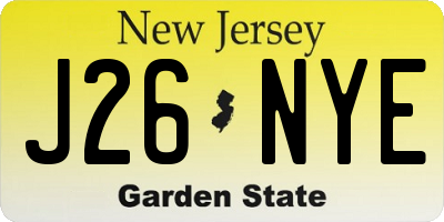 NJ license plate J26NYE