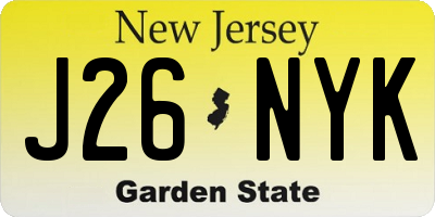 NJ license plate J26NYK