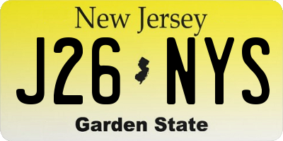 NJ license plate J26NYS