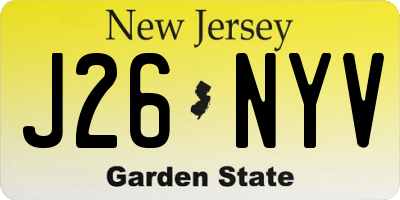 NJ license plate J26NYV