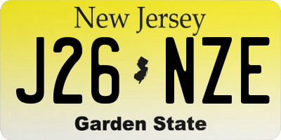 NJ license plate J26NZE