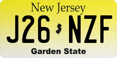 NJ license plate J26NZF