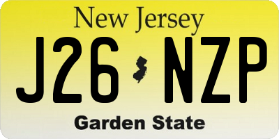 NJ license plate J26NZP