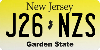 NJ license plate J26NZS