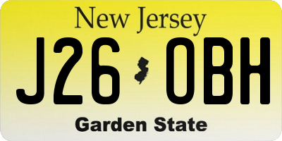 NJ license plate J26OBH