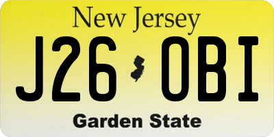 NJ license plate J26OBI