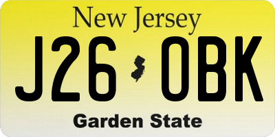 NJ license plate J26OBK