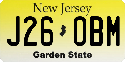 NJ license plate J26OBM