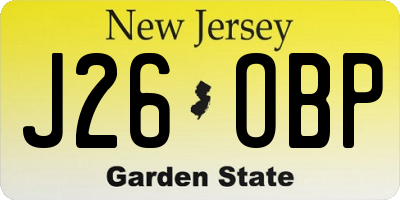 NJ license plate J26OBP