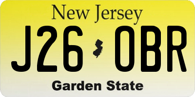NJ license plate J26OBR