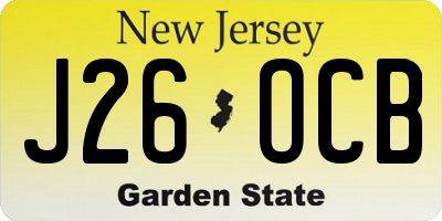 NJ license plate J26OCB