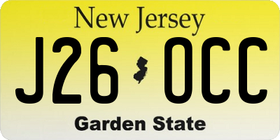 NJ license plate J26OCC